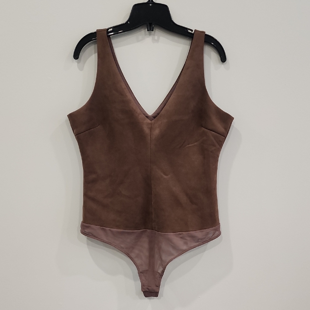 BCBGMaxAzria Chocolate V-Neck Bodysuit
